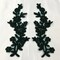 1 Pair Beaded & Corded Floral Lace Applique 10" x 2" Each Side